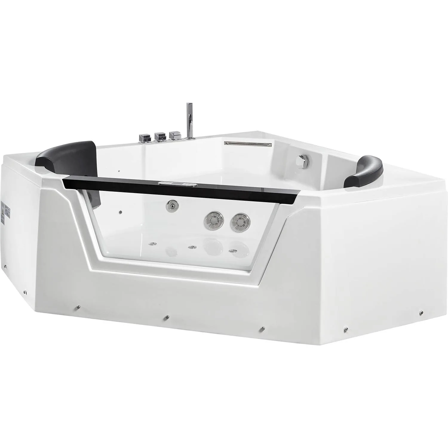 EAGO AM156ETL 5 ft 2 Person Acrylic Corner Whirlpool Bathtub