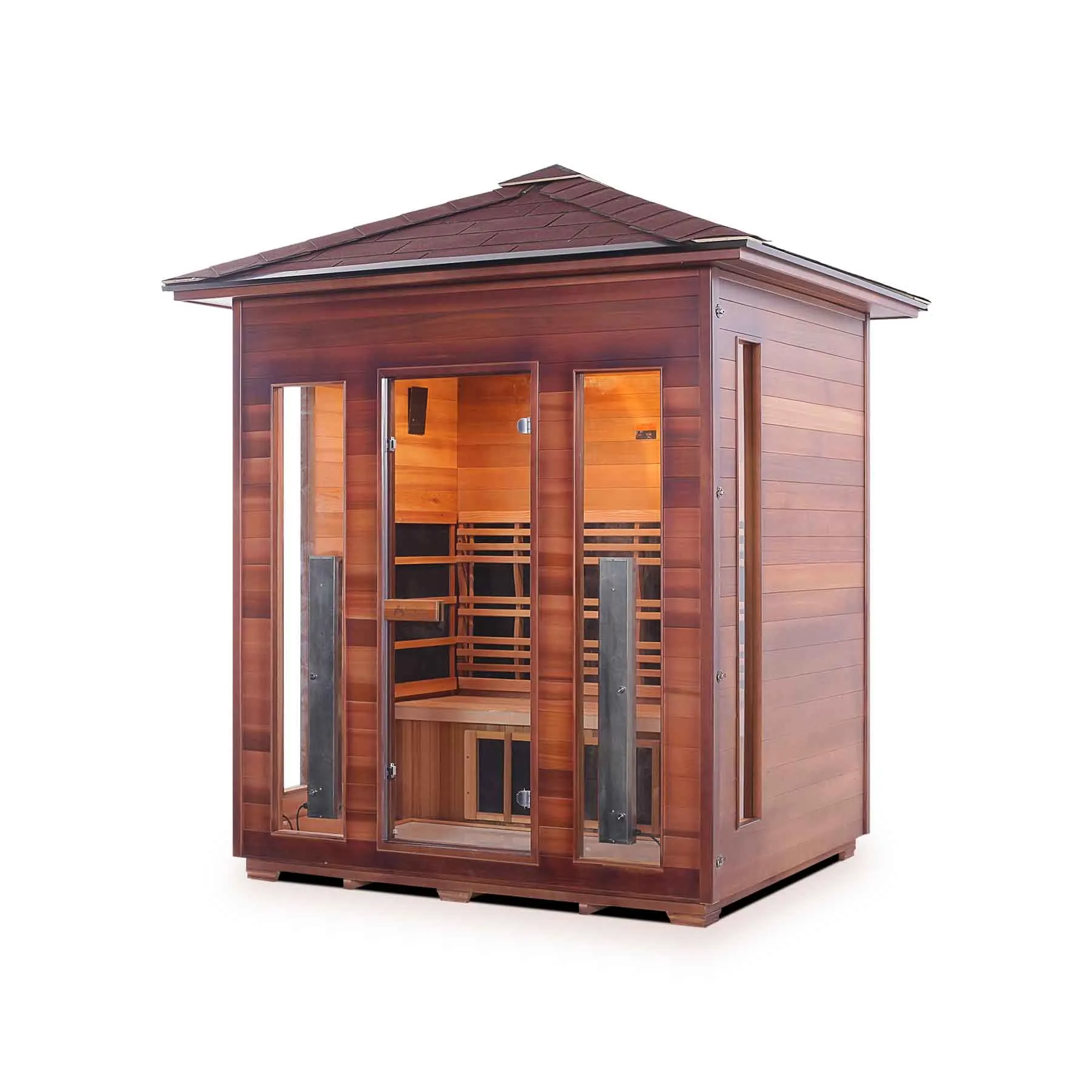 Enlighten Diamond 4 Person 11 Heaters Outdoor Hybrid Sauna