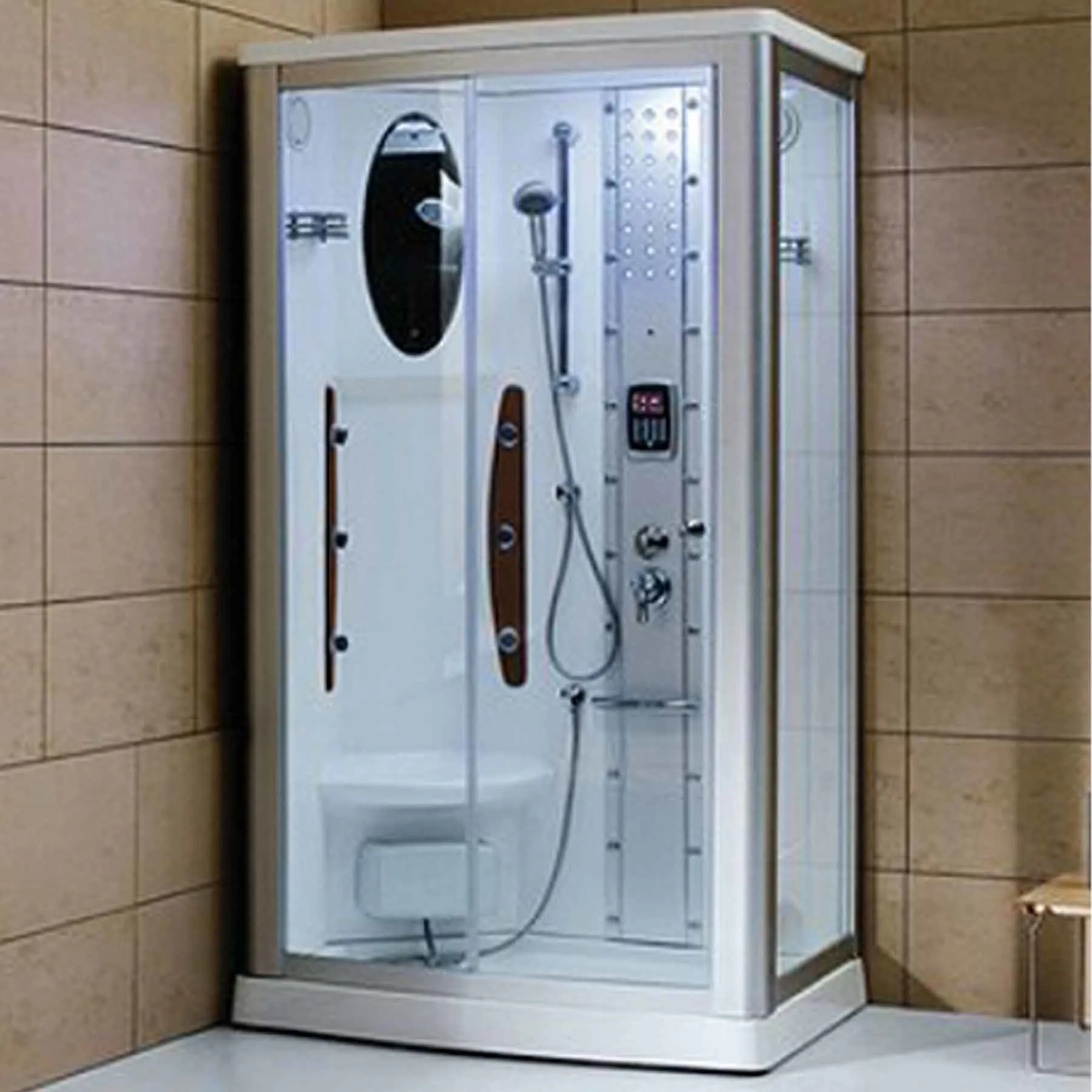 Mesa WS-802A 45L x 35W x 85H 1 Person Walk In Steam Shower