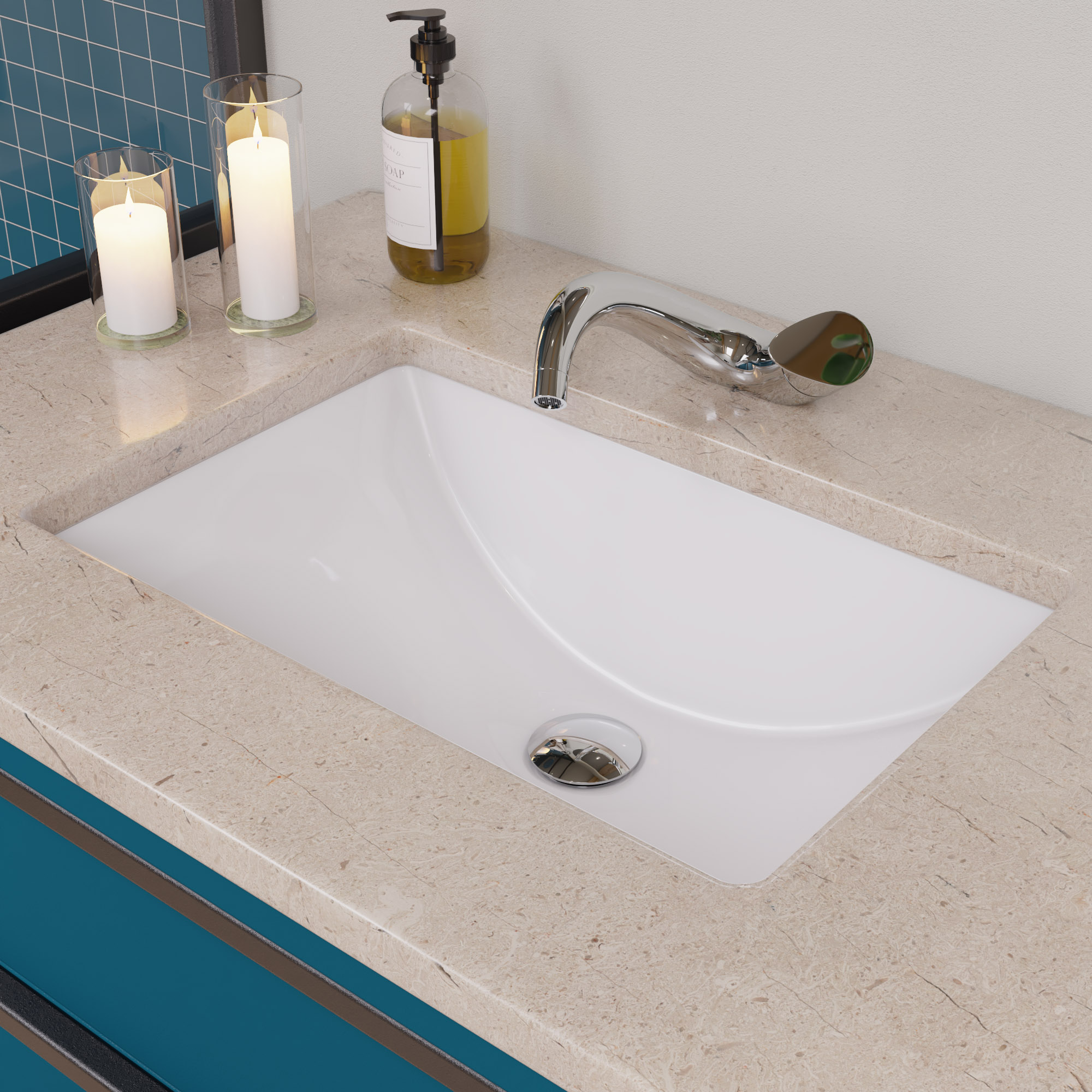 EAGO BC227 Undermount Rectangular Bathroom Sink
