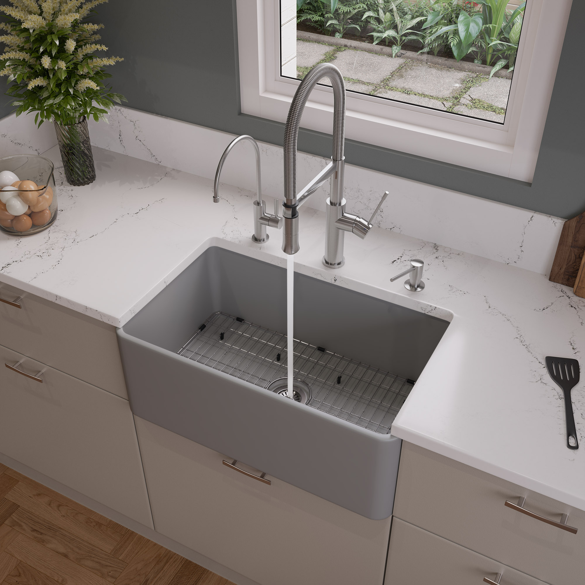 ALFI ABF3018 30" Fireclay Farm Kitchen Sink