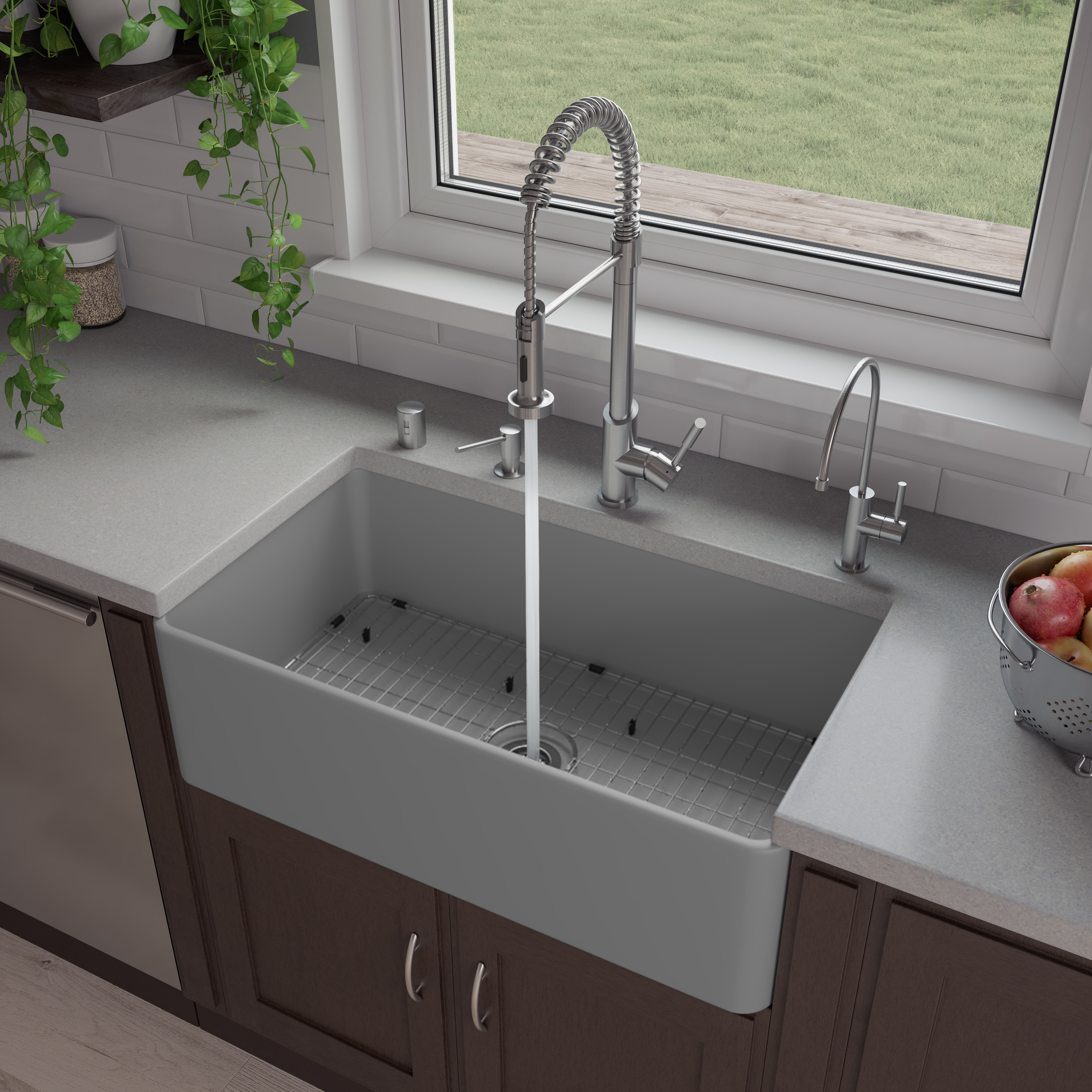 ALFI ABF3318S Fireclay Farm Kitchen Sink