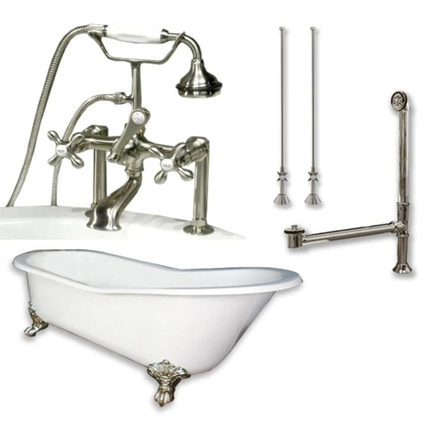 Cambridge Plumbing 61 Inch Freestanding Slipper Cast Iron Bathtub